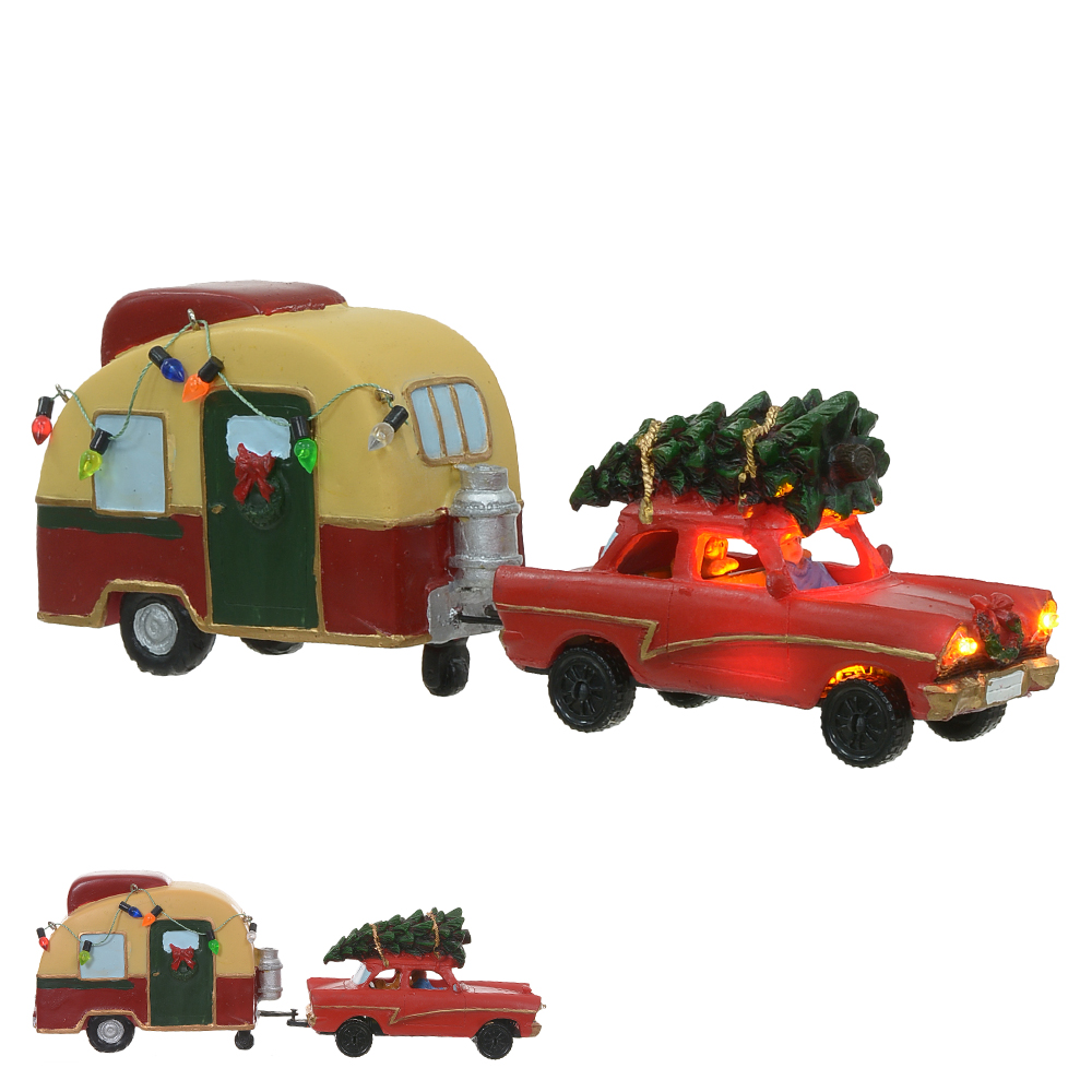 FIGURA NATAL CARRO ARVORE C/PILHA (COLORIDO) 9X5X25CM