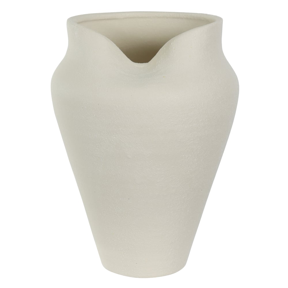 VASO DECORATIVO CERAMICA ORGANICO TEXTURIZADO (OFF WHITE) 25cm 18,5d