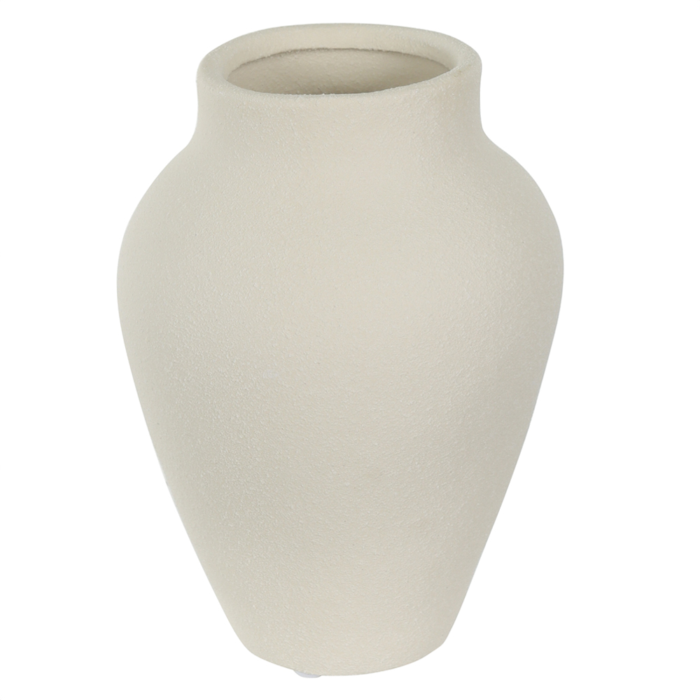 VASO DECORATIVO CERAMICA TEXTURIZADO (OFF WHITE) 20cm 14,7d