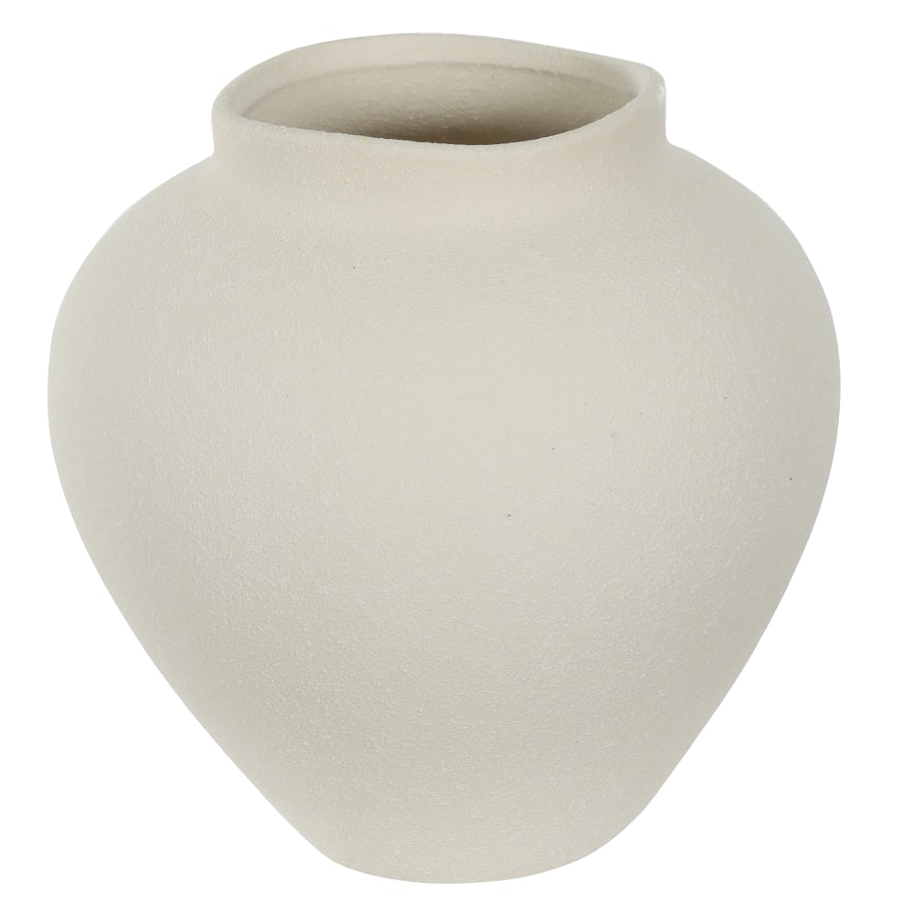VASO DECORATIVO CERAMICA TEXTURIZADO (OFF WHITE) 18,7cm 18,5d