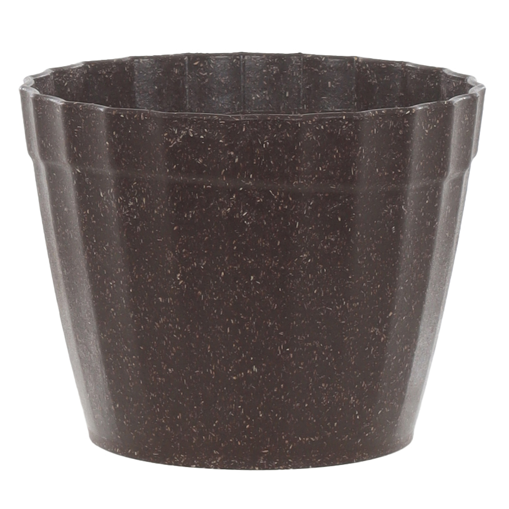 VASO PLISSADO PLASTICO (IMBUIA) 9X11,5CM