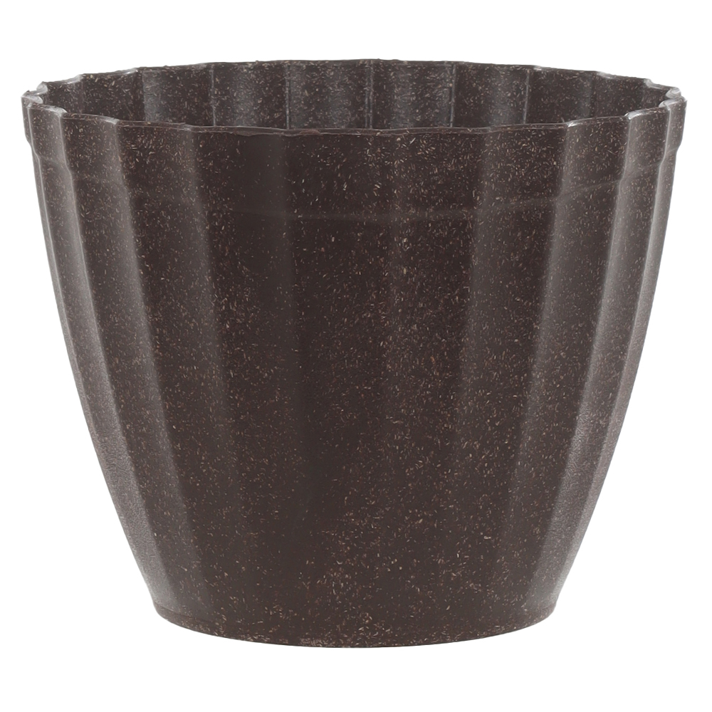 VASO PLISSADO PLASTICO (IMBUIA) 12,5X15CM