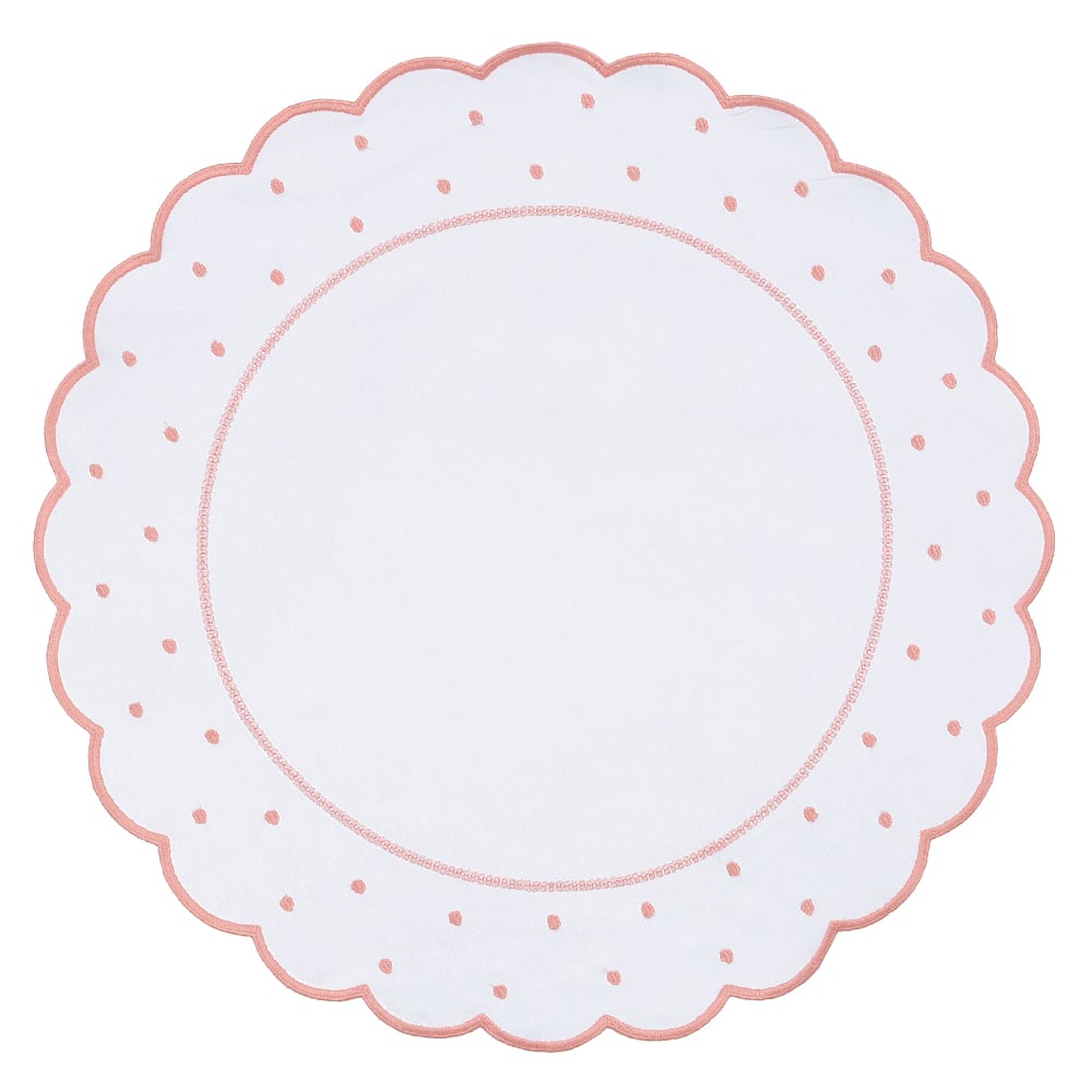 JOGO AMERICANO NATAL POA (BRANCO  ROSA) 39,5X39,5CM