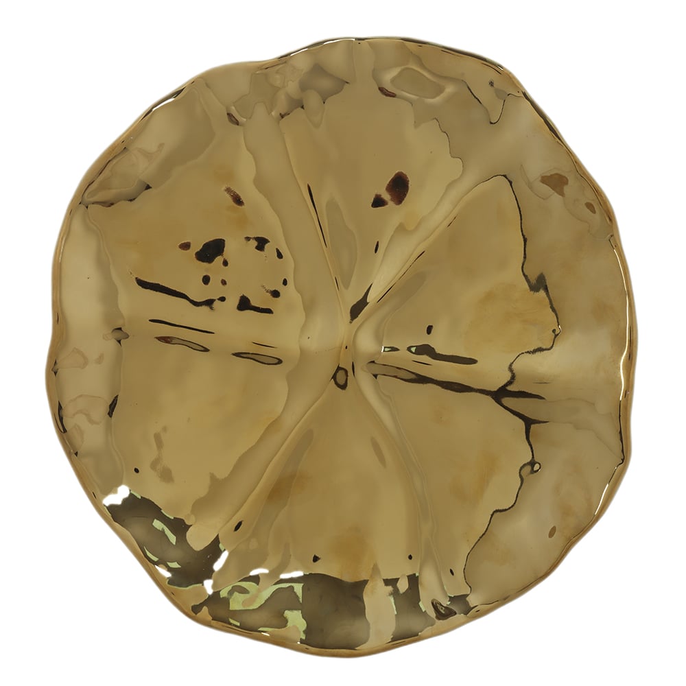 ESCULTURA DE PAREDE CERAMICA ORGANICA (DOURADO) 4cm 23d