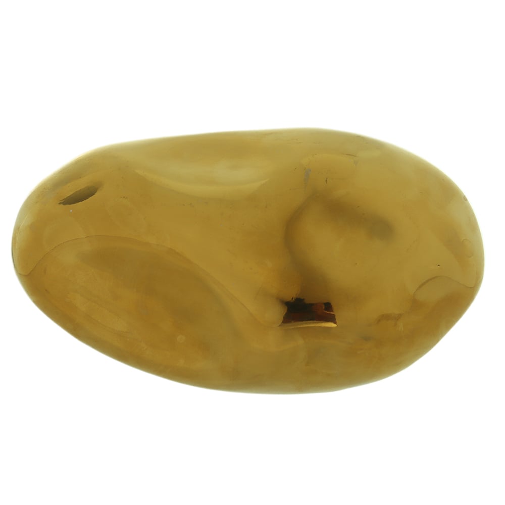 ESCULTURA DE PAREDE CERAMICA STONE (DOURADO) 3X14X8cm