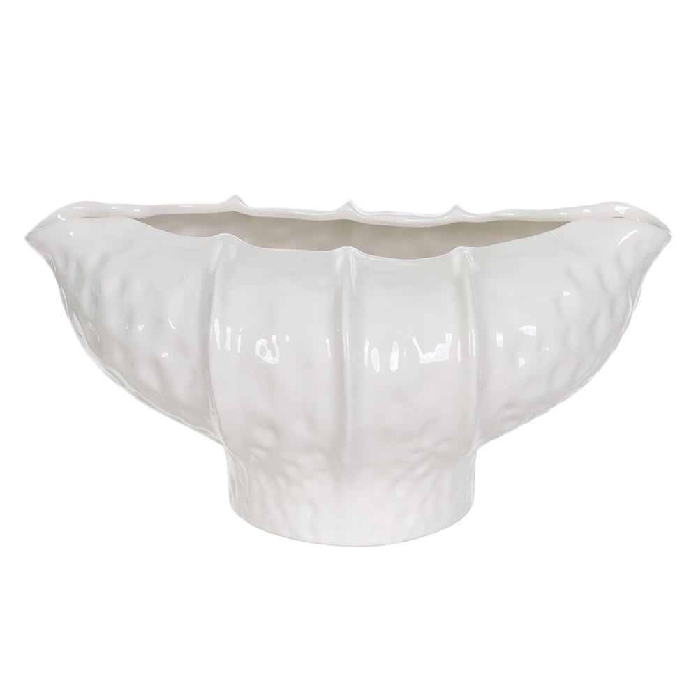 CENTRO DE MESA CERAMICA ORGANICO (BRANCO) 16,8X34,5X22,5cm