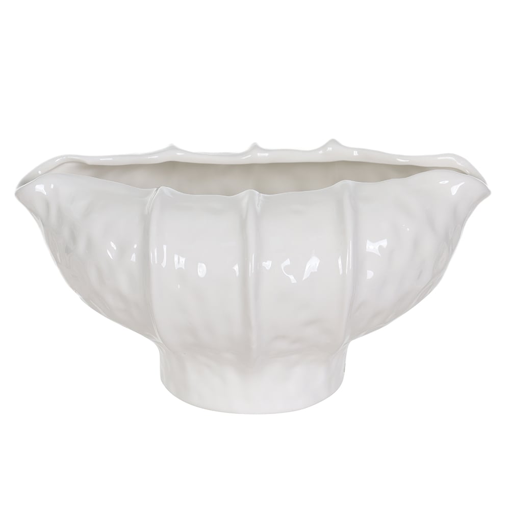 CENTRO DE MESA CERAMICA ORGANICO (BRANCO) 13,8X26,6X18,2cm