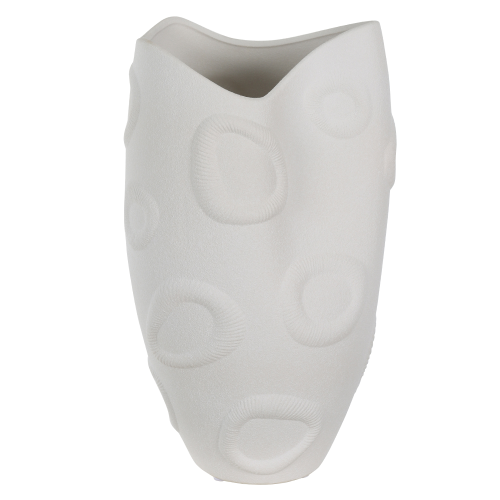 VASO DECORATIVO CERAMICA ORGANICO (OFF WHITE) 36cm 20d