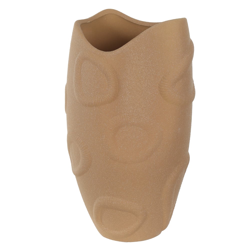 VASO DECORATIVO CERAMICA ORGANICO (BEGE) 26cm 15,5d