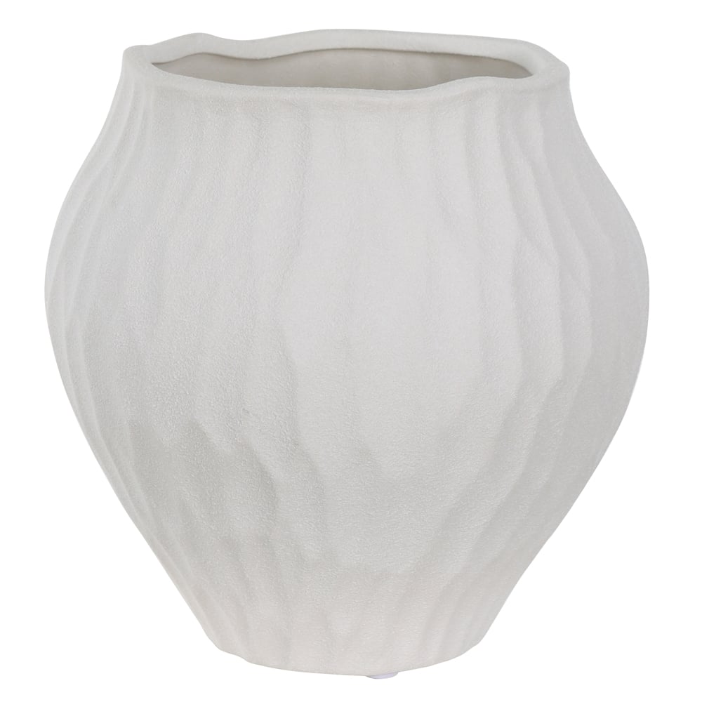 VASO DECORATIVO CERAMICA ORGANICO (OFF WHITE) 19,5cm 20d