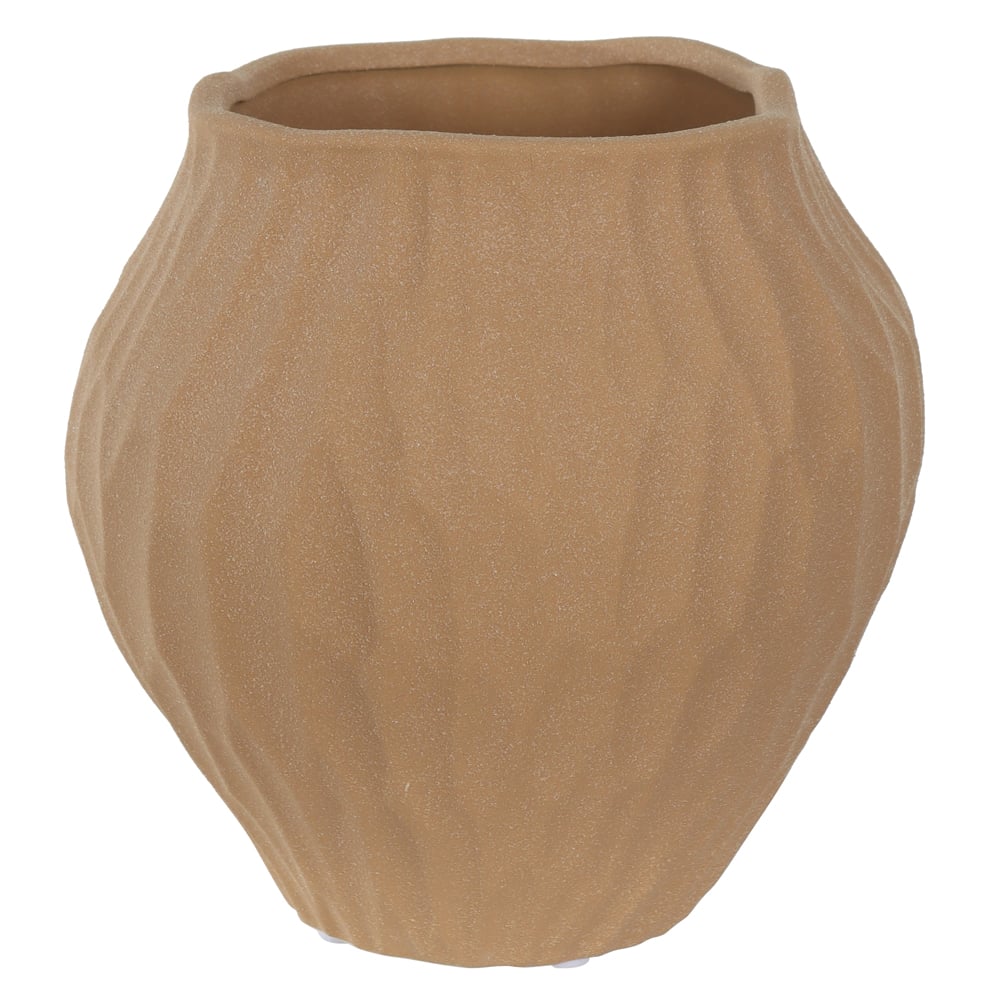VASO DECORATIVO CERAMICA ORGANICO (BEGE) 19,5cm 20d