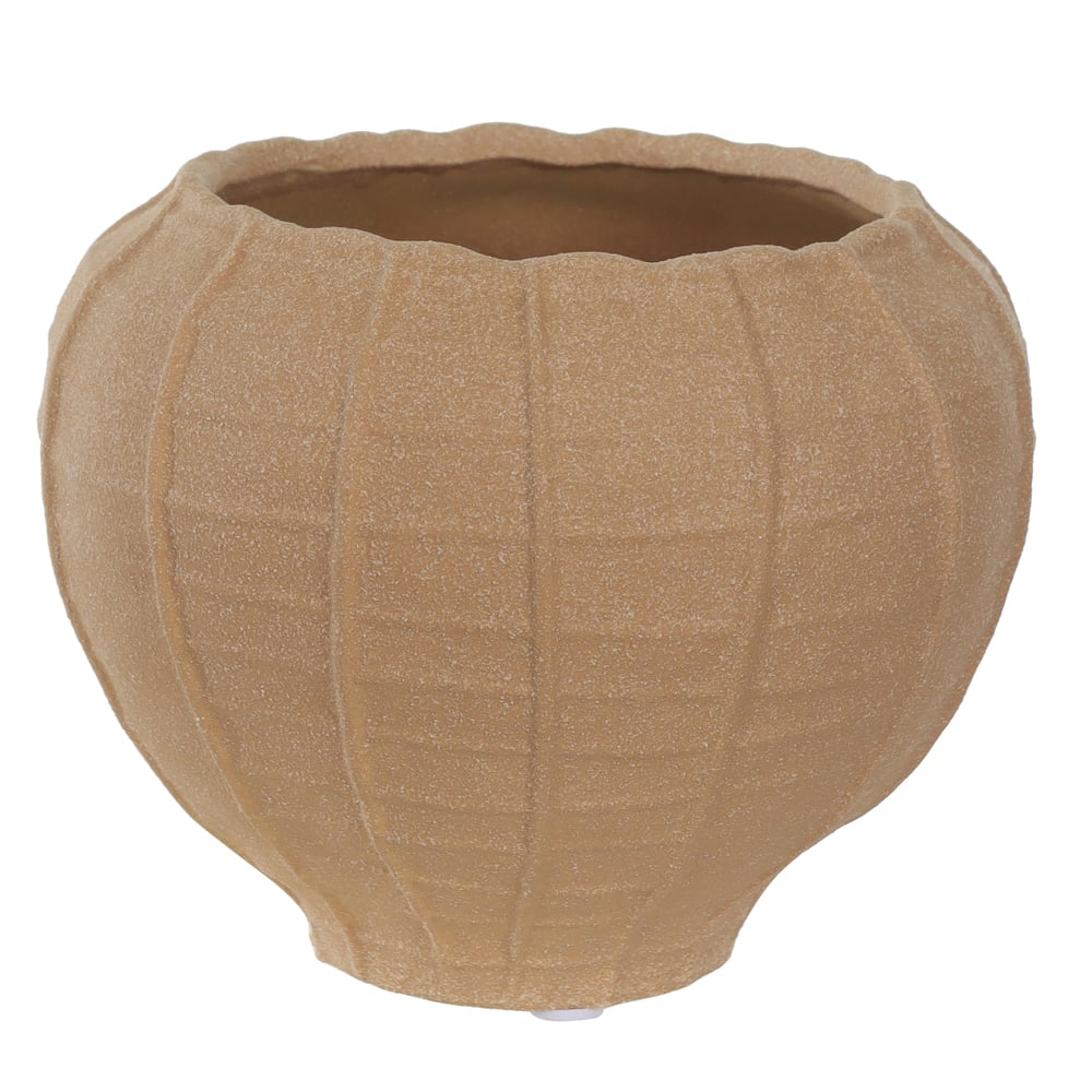 VASO DECORATIVO CERAMICA ORGANICO (BEGE) 13cm 16d