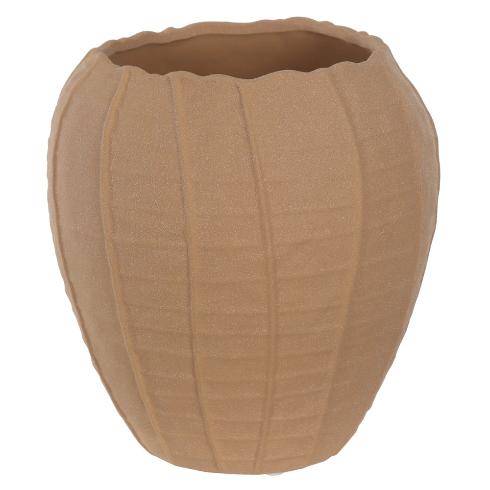 VASO DECORATIVO CERAMICA ORGANICO (BEGE) 23cm 22d
