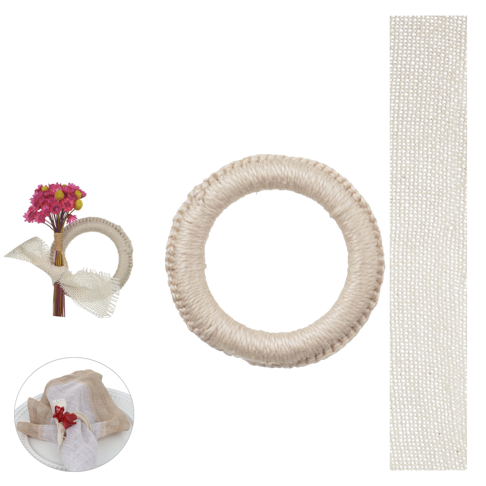 PORTA GUARDANAPO CROCHE C/ 2 UN (AMENDOA) 6CM