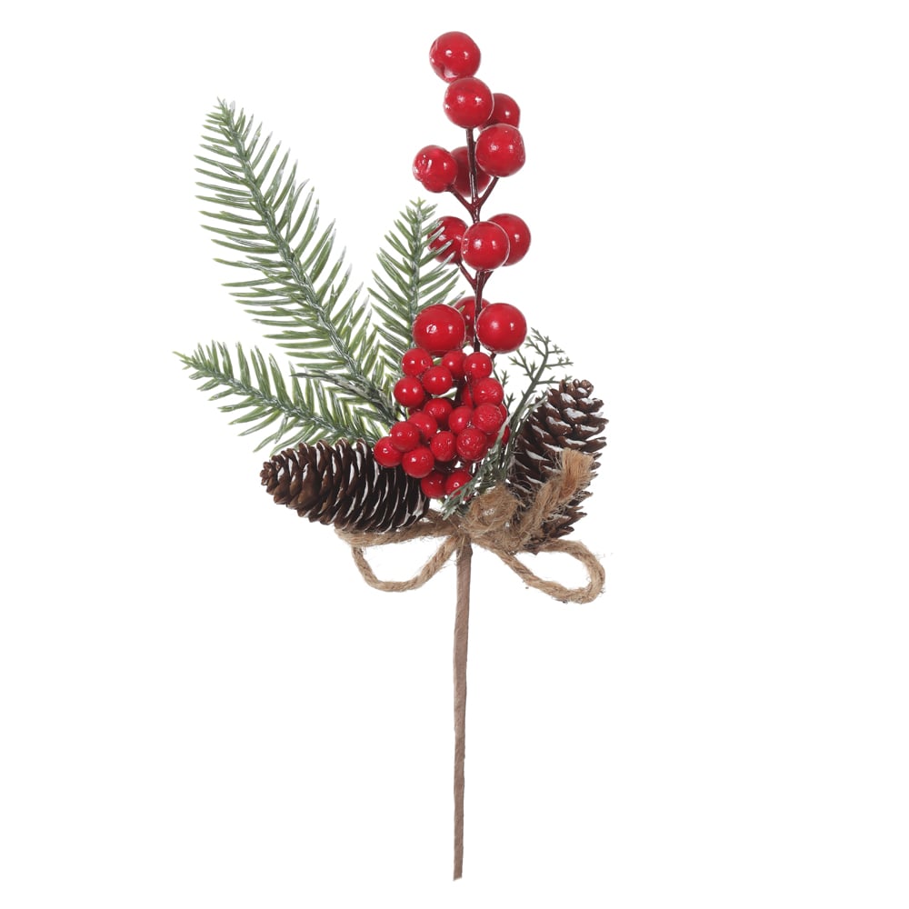 H.PICK BERRY NATAL C/PINHA (VERMELHO) 30cm