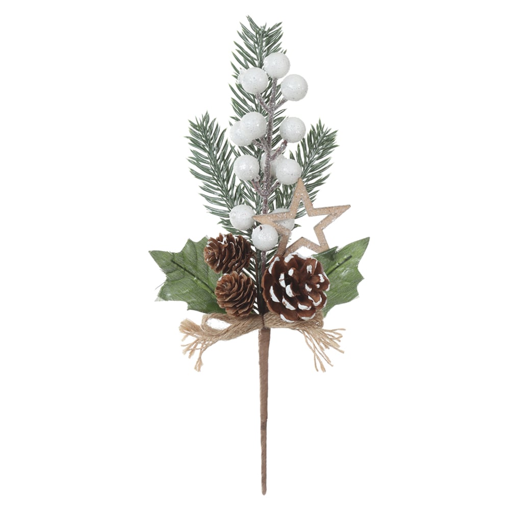 H.BERRY NATAL C/PINHA (BRANCO) 32cm