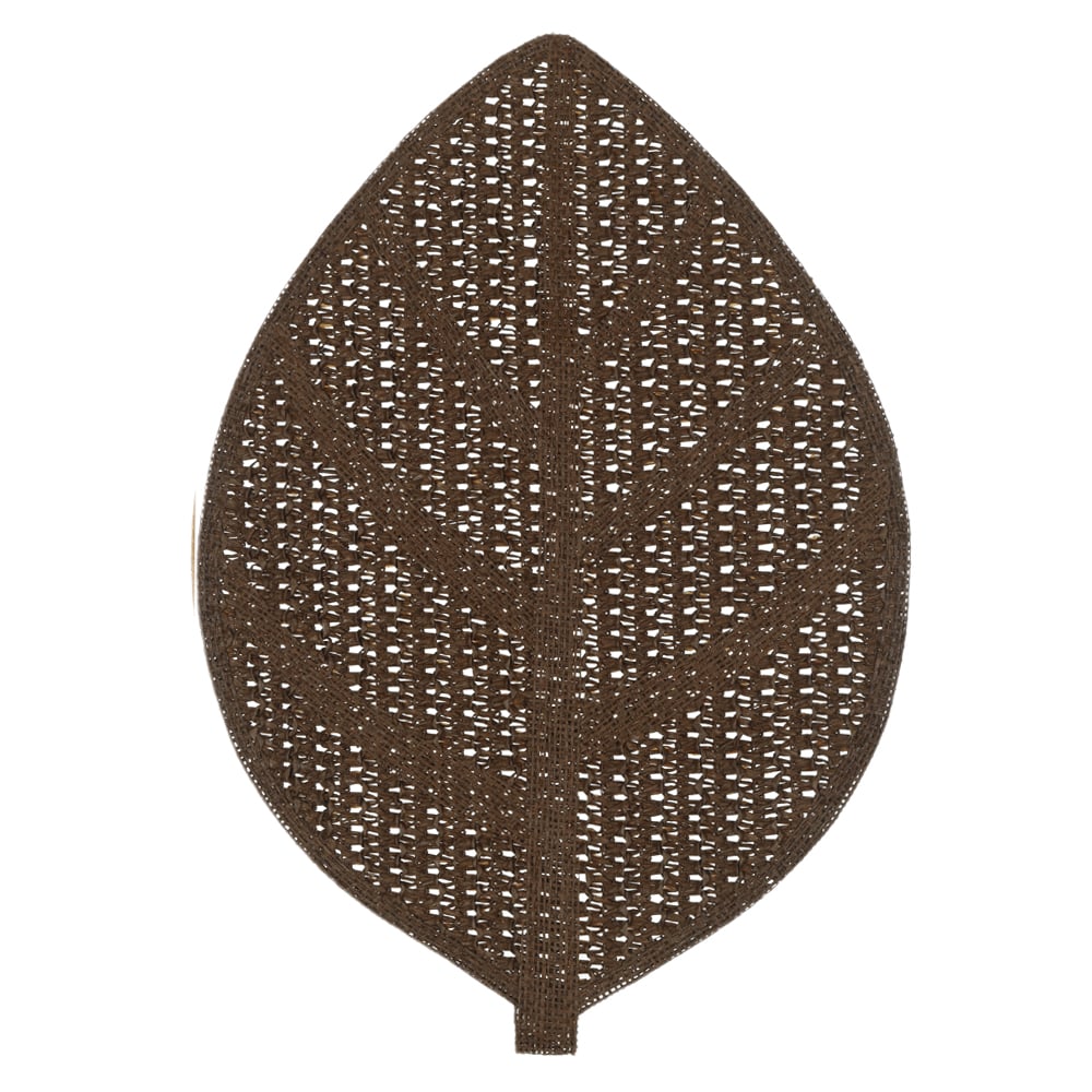 LUGAR AMERICANO FIB.PAPEL 31X45cm FOLHAS (MARROM ESCURO)