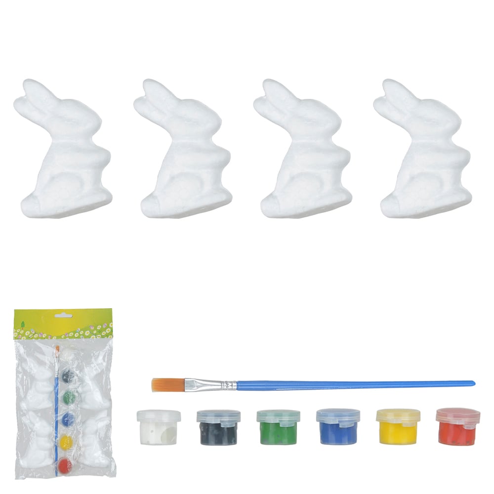 KIT COELHO PARA PINTAR (BRANCO) 8cm
