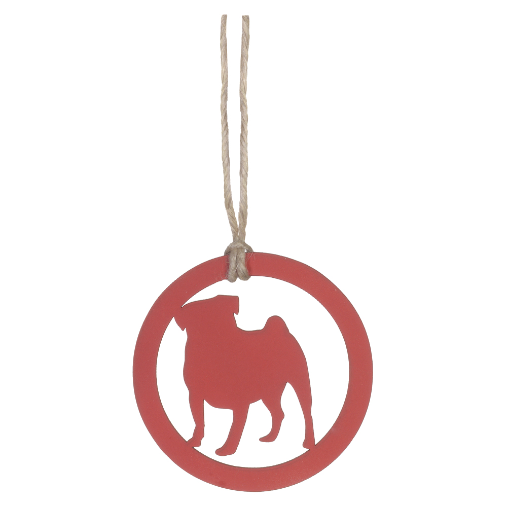 ENFEITE PENDURAR PET MDF C/ 2 UN (VERMELHO) 10,5X9,5CM