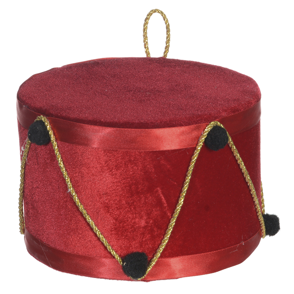TAMBOR NATAL MADEIRA (VERMELHO) 10X15CM