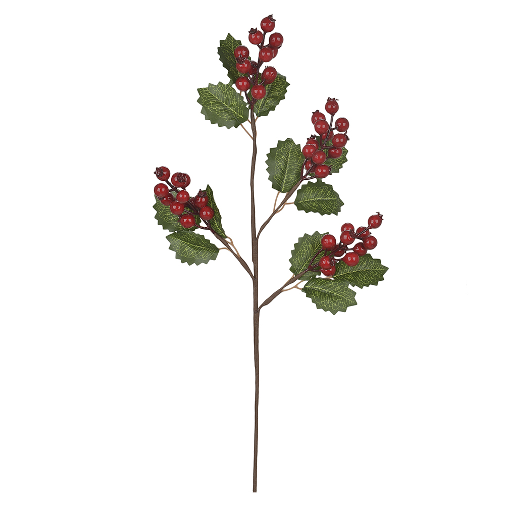 C.BERRY NATAL C/ FOLHAS (VERMELHO) 58cm