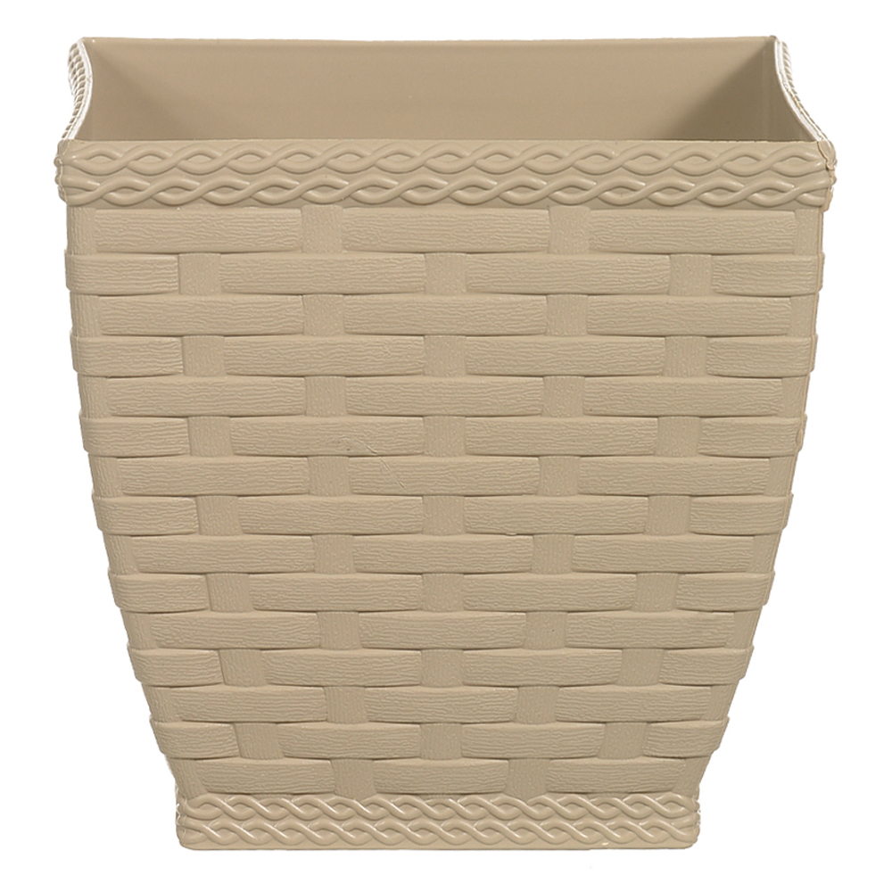 VASO QUADRADO RATTAN PLASTICO (PALHA) 11X10,5X8CM