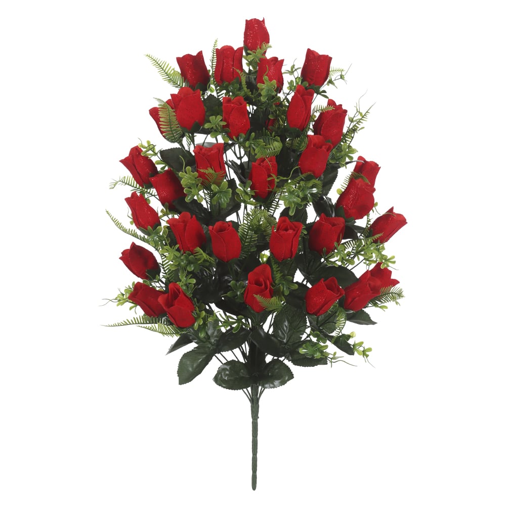 B.ROSA AVELUDADO C/GLITTER X36 (VERMELHO) 68cm
