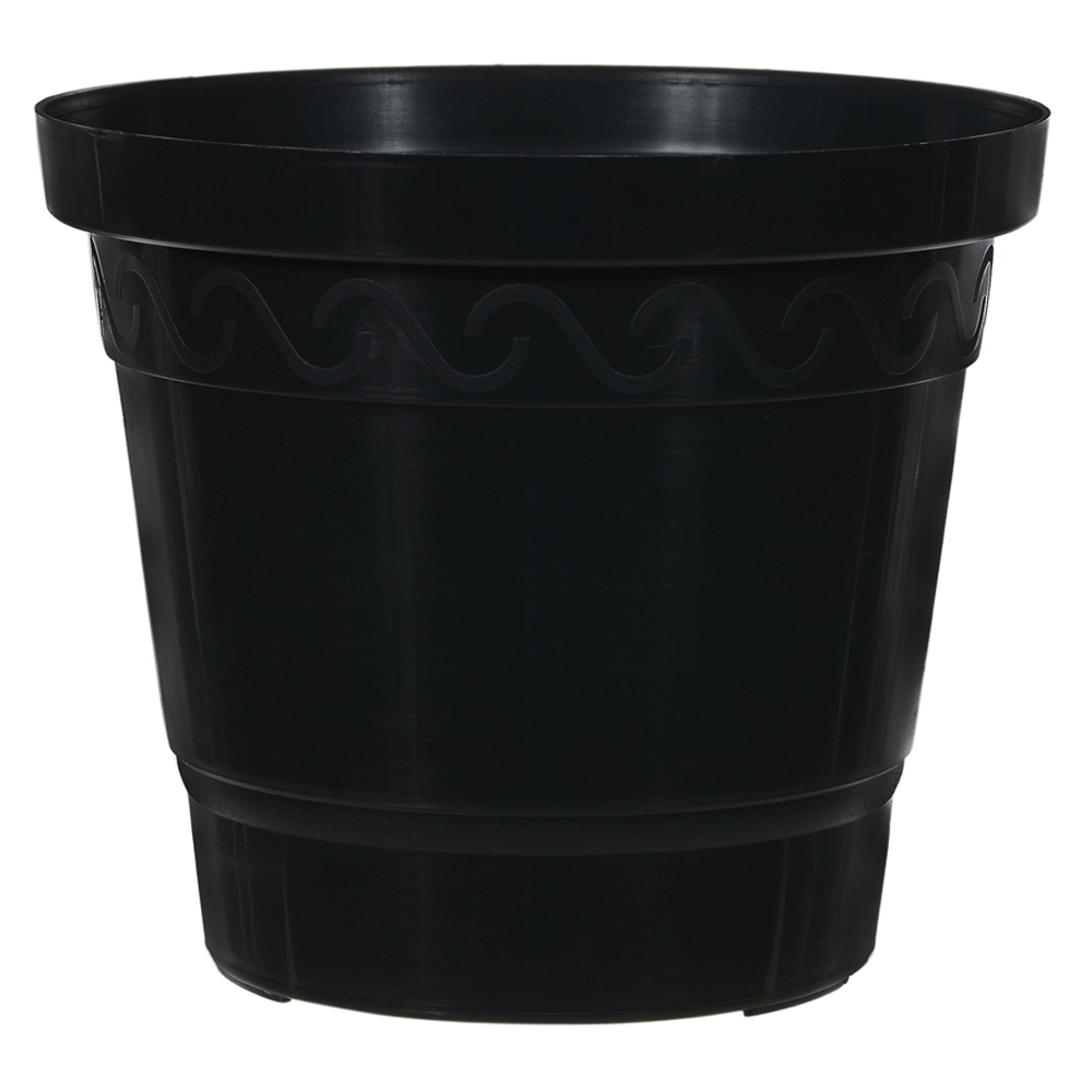 VASO PLASTICO DECORADO (PRETO) 17X20CM