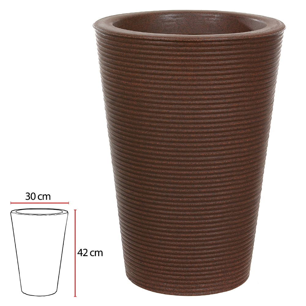 VASO RISCATTO CONICO (FERRUGEM) 42X30CM