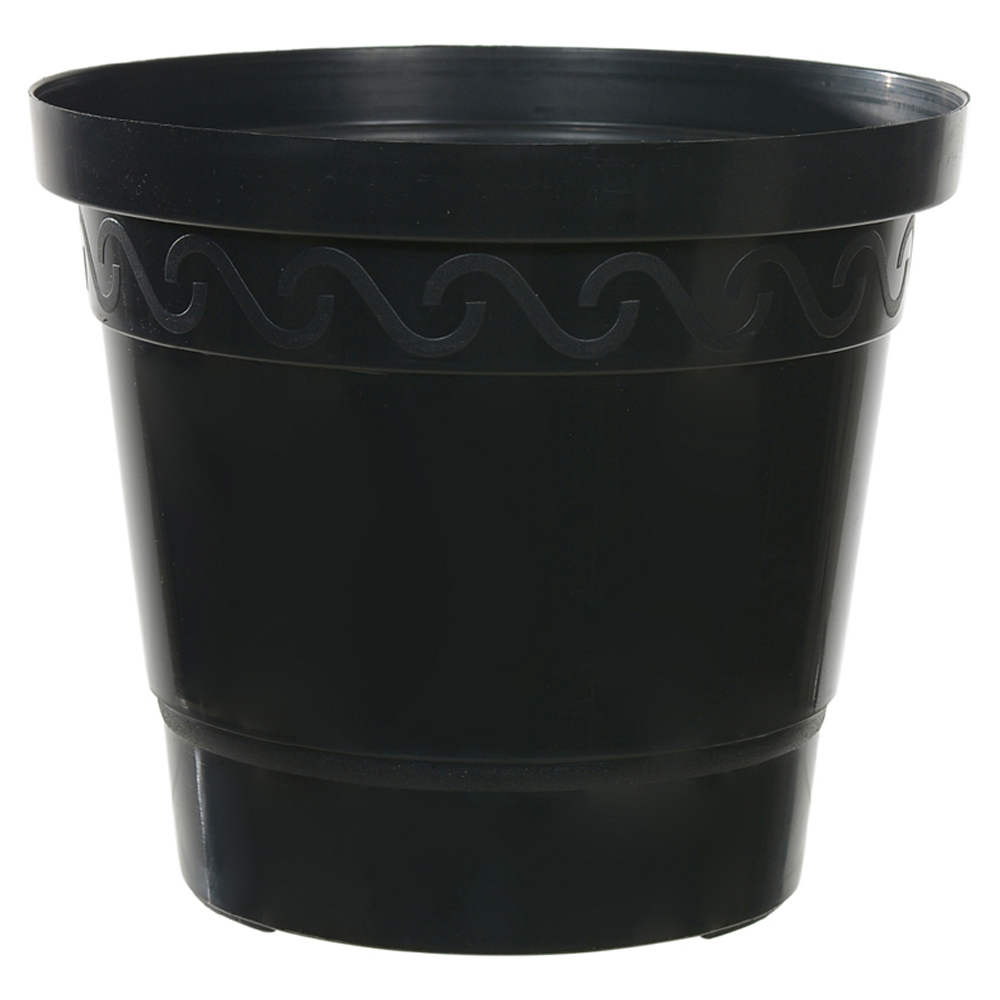 VASO PLASTICO (PRETO) 15,5X17,5CM
