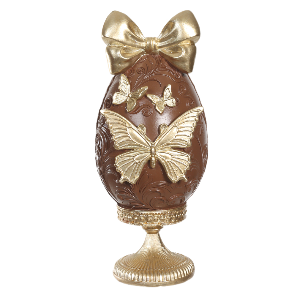 OVO DECORATIVO (MARROM) 19X6cm