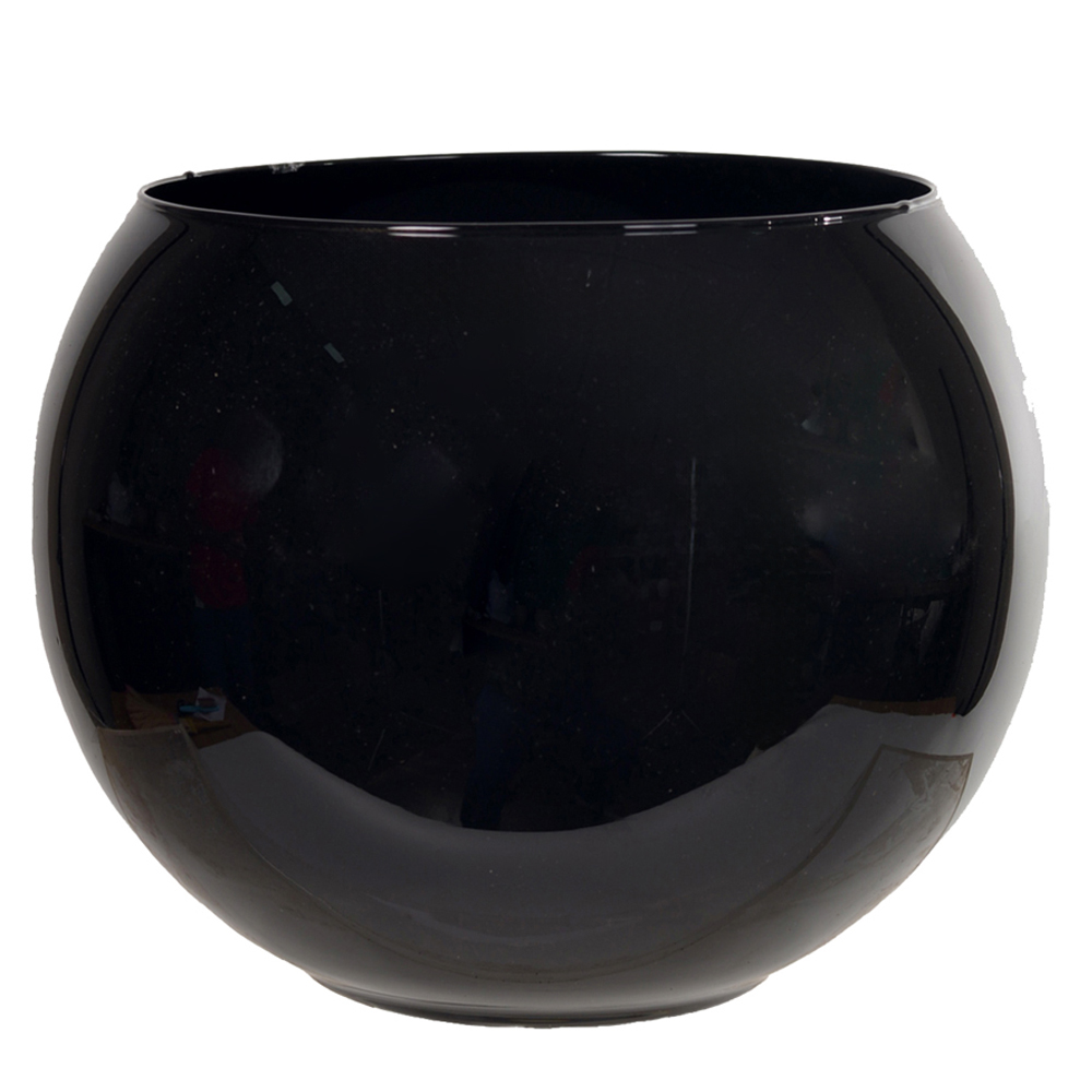 VASO VIDRO TAILANDIA DECORATIVO (PRETO) 15X14CM
