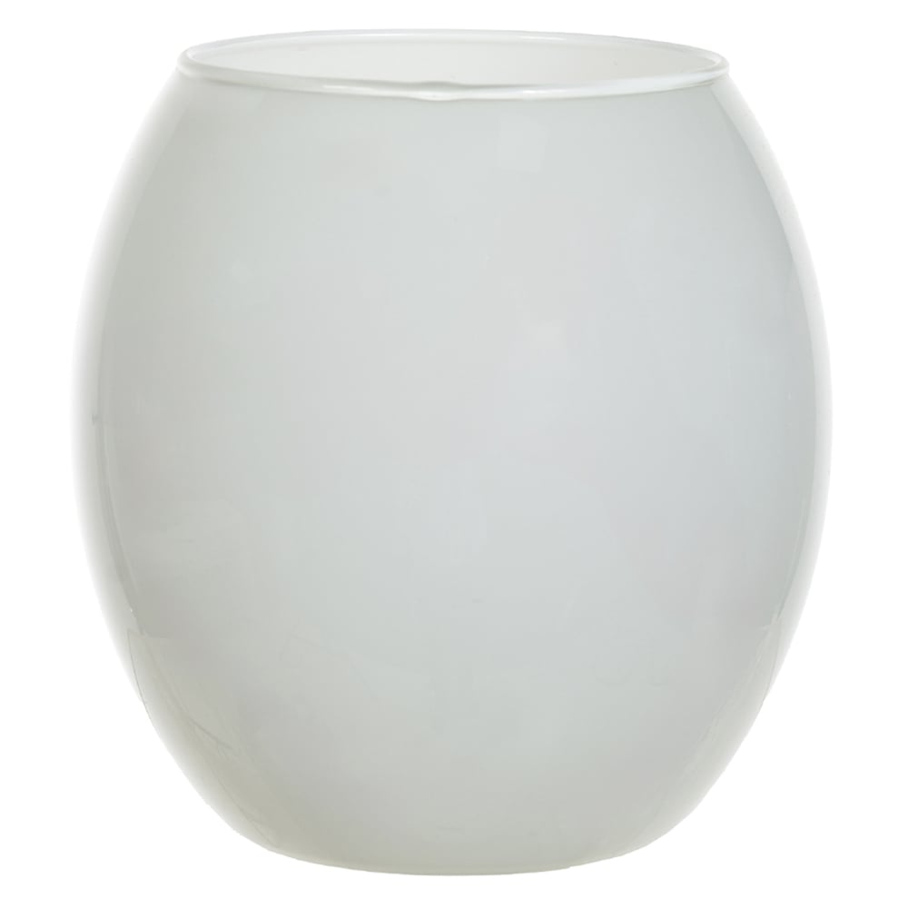 VASO VIDRO SANTIAGO DECORATIVO (BRANCO) 19X10CM