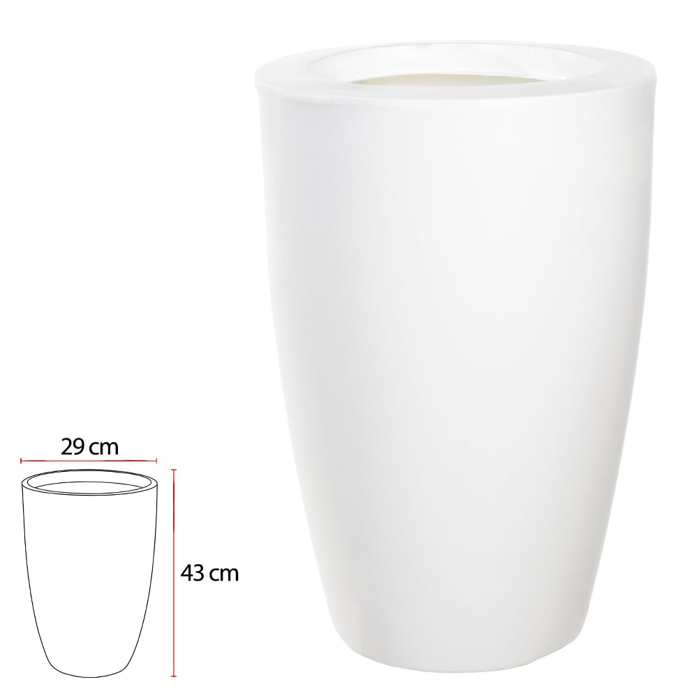 VASO POLIPROPILENO BRUXELAS (BRANCO) 43CM
