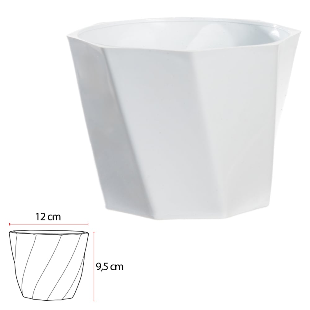 VASO CACHEPOT TORCIDO (BRANCO) 9,5CM