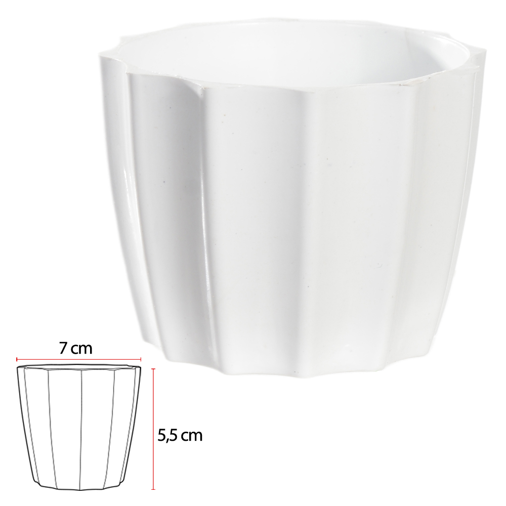 VASO CACHEPOT MINI CACAU (BRANCO) 5,5CM