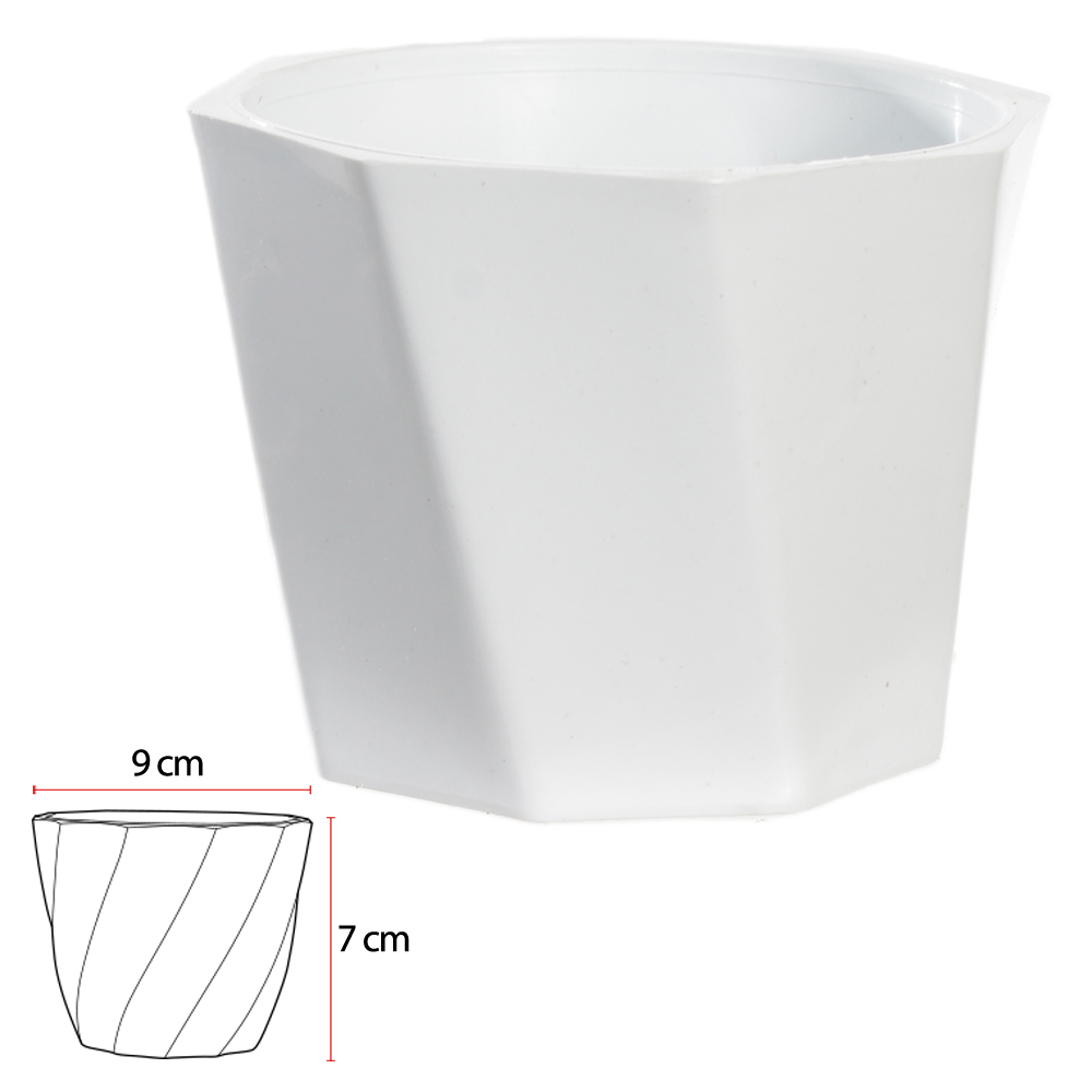 VASO CACHEPOT MINI TORCIDO (BRANCO) 7CM