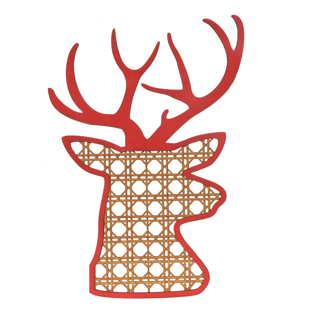 RENA NATAL TRELICA (NATURAL  VERMELHO) 35X20CM