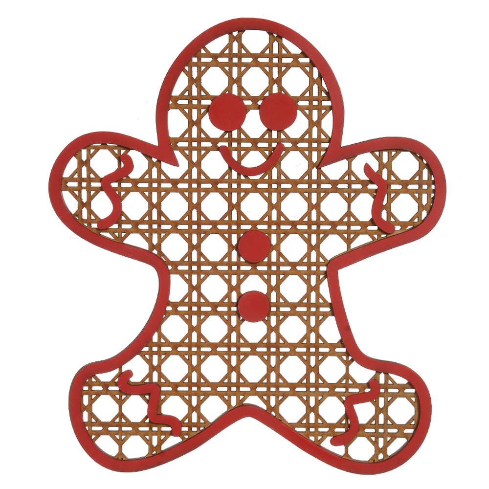 COOKIE TRELICA NATAL (NATURAL  VERMELHO) 30X26CM