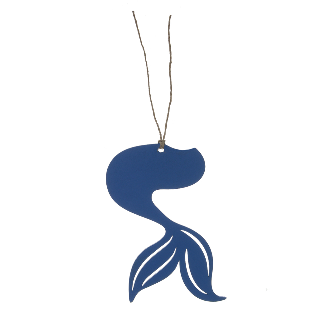 ENFEITE NATAL CALDA DE SEREIA PENDURAR (AZUL) 15X9,5CM