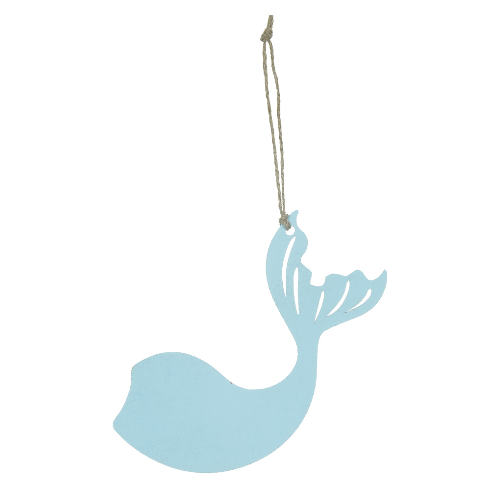 ENFEITE NATAL CALDA DE SEREIA PENDURAR (AZUL  CLARO) 15X9,5CM