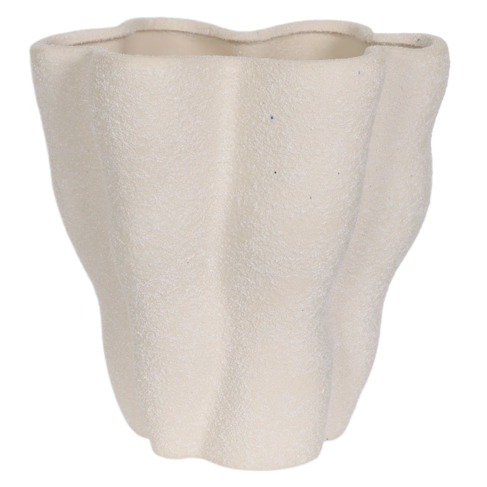 VASO DECORATIVO CERAMICA ORGANICO (OFF WHITE) 20,5cm 15,3d