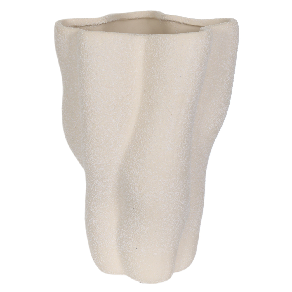 VASO DECORATIVO CERAMICA ORGANICO (OFF WHITE) 28X19,5X16cm