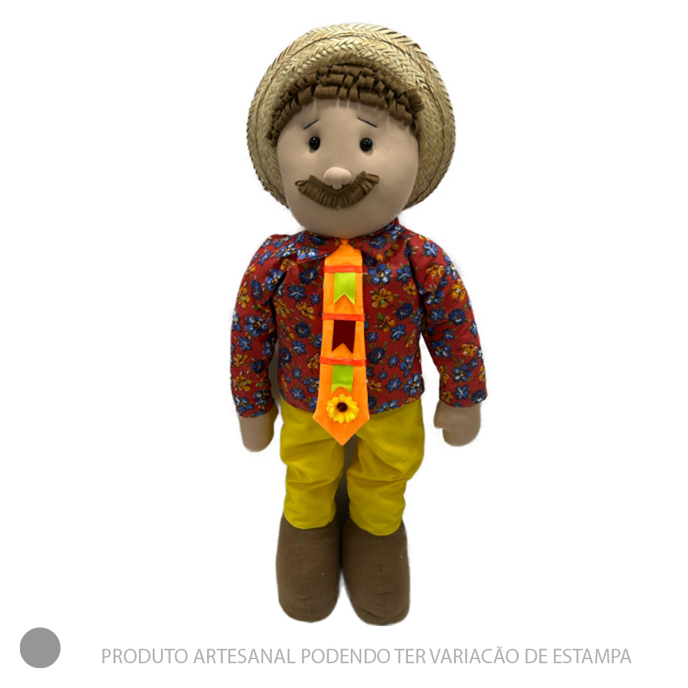 BONECO TECIDO MATUTO (AMARELO) 70CM