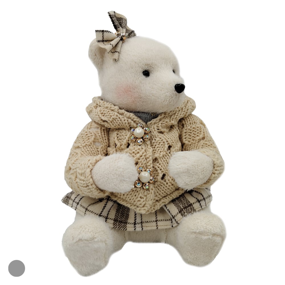 URSO NATAL MENINA (CHAMPANHE) 26X21cm