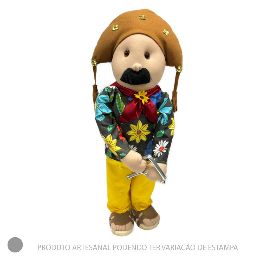 BONECO TECIDO TRIANGULO (AMARELO) 67CM