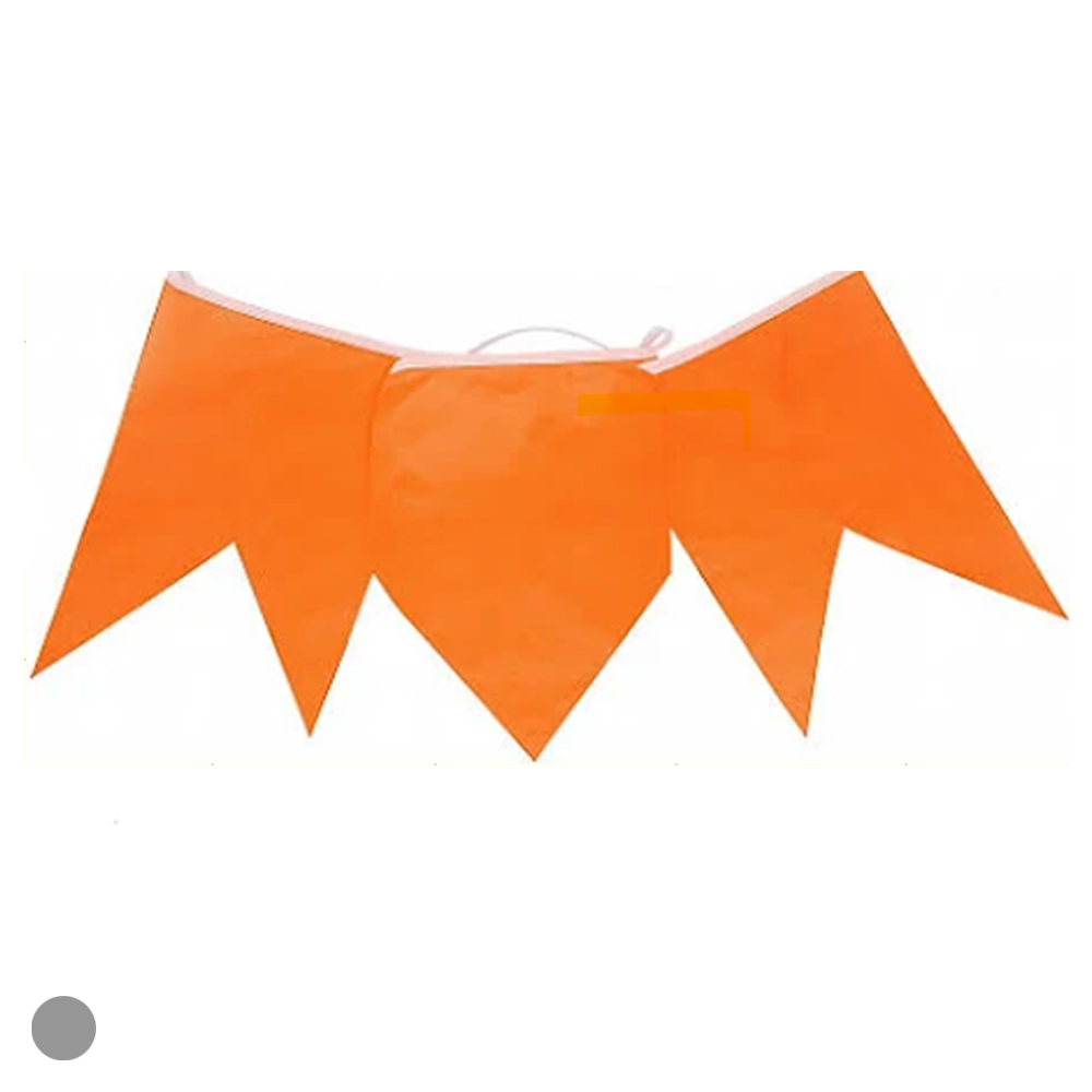 BANDEIRINHAS PLASTICO COR UNICA N 4  10M (LARANJA)