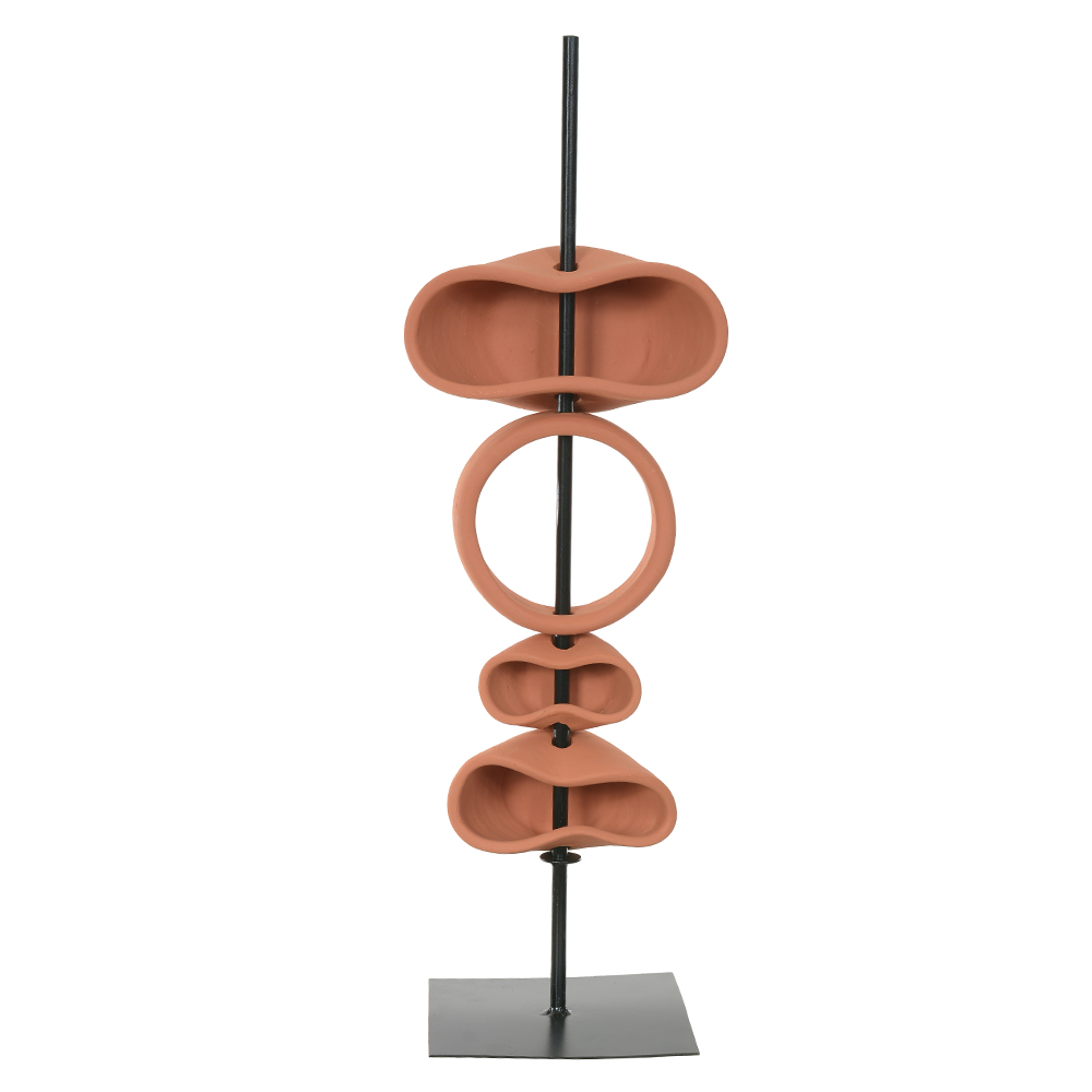 ESCULTURA DECORATIVA CERAMICA (TERRACOTA) 60X15X15CM