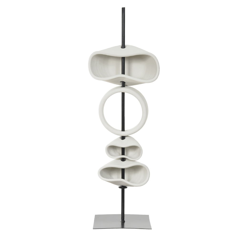 ESCULTURA DECORATIVA CERAMICA (OFF WHITE) 60X15X15CM