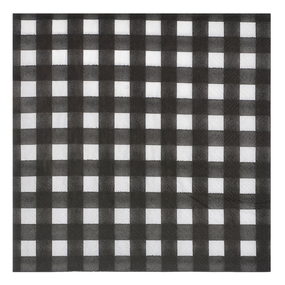 GUARDANAPO PAPEL XADREZ C/20 UND (PRETO BRANCO) 33X33cm
